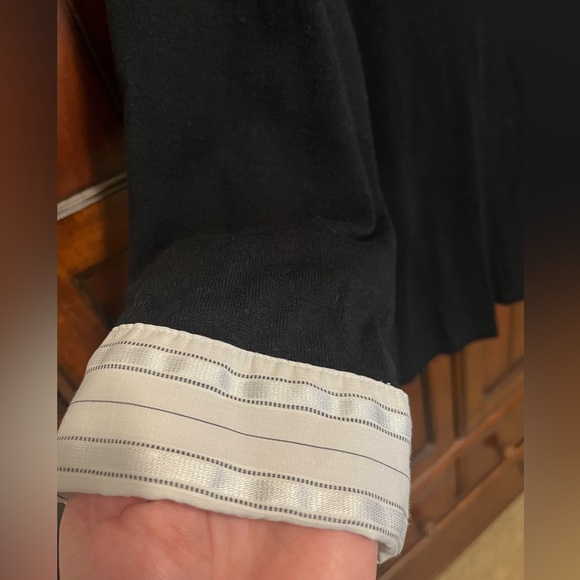 Lane Bryant size 18/20 sweater with built in collared shirt, black and white. - Picture 4 of 4